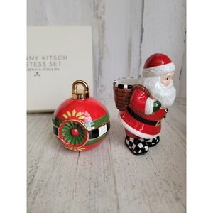 Mackenzie NEW Childs Granny kitsch hostess set Santa Claus figure Xmas